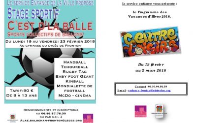 Le programme des vacances d&rsquo;hiver 2018