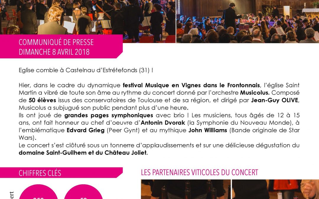 Le Festival « Musique en Vignes » débute dans les applaudissements du public
