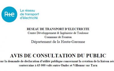 Avis de consultation du public