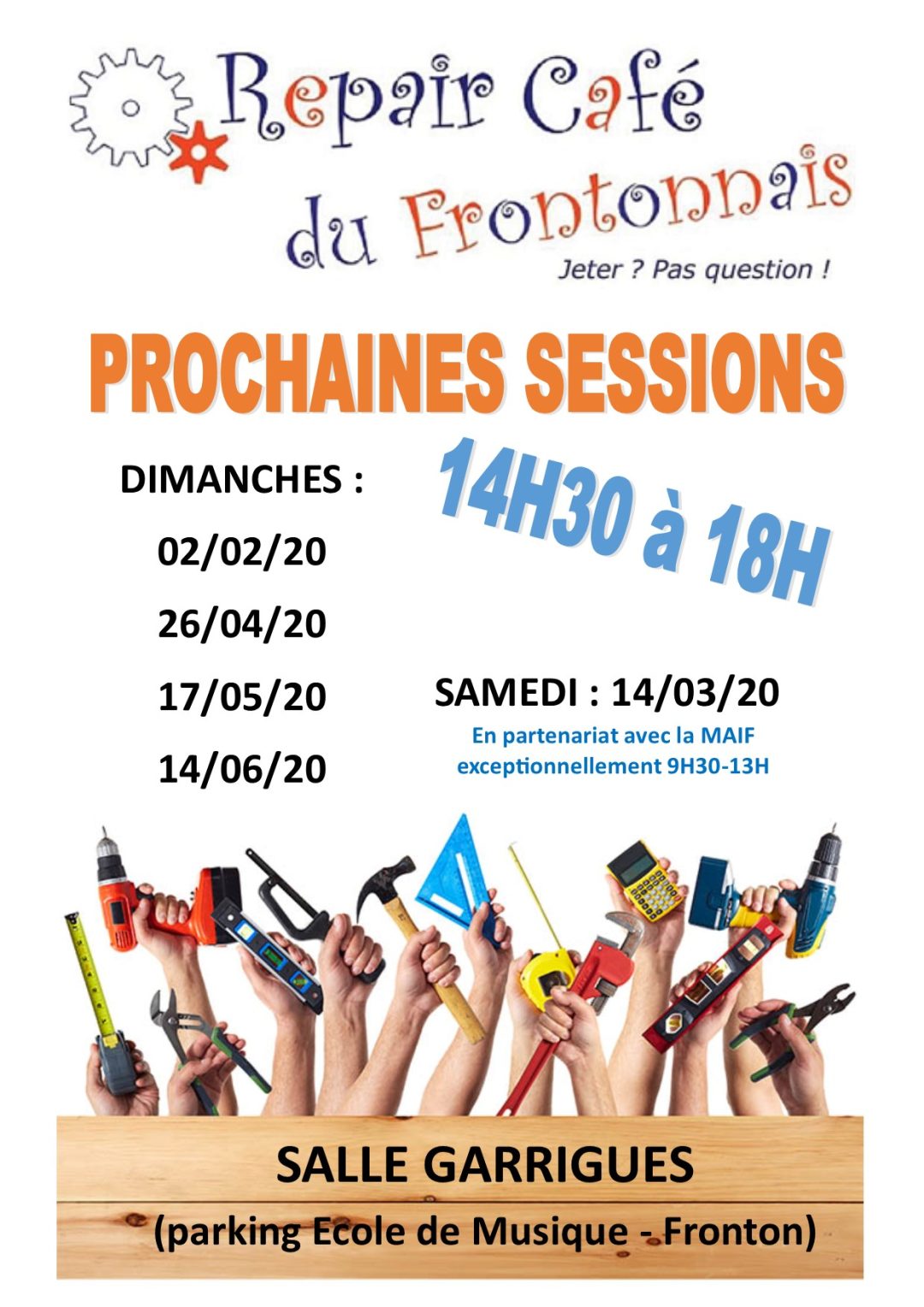 01312020 repair café AGENDA 1er semestre 2020