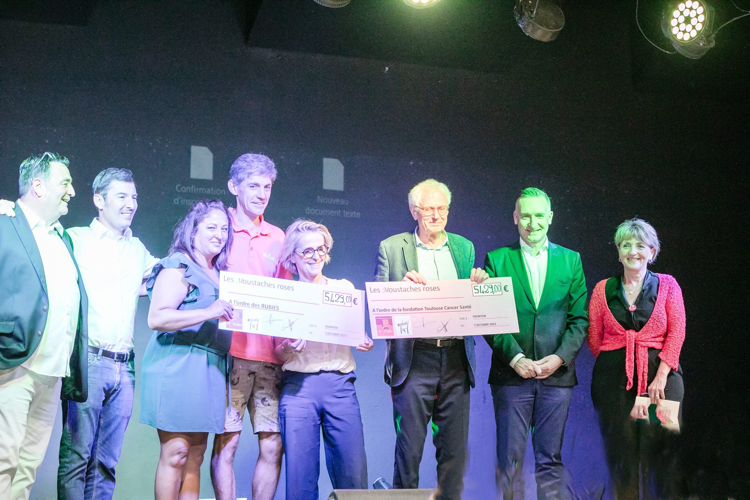 Remise des cheques è Toulouse Cancer Santé et aux RUBies