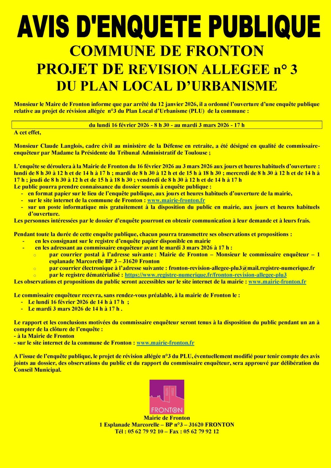 PLU accueil à partir du 28 01 2026